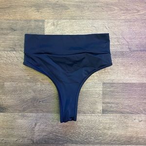 Kaohs swim high waisted black thong bikini bottoms